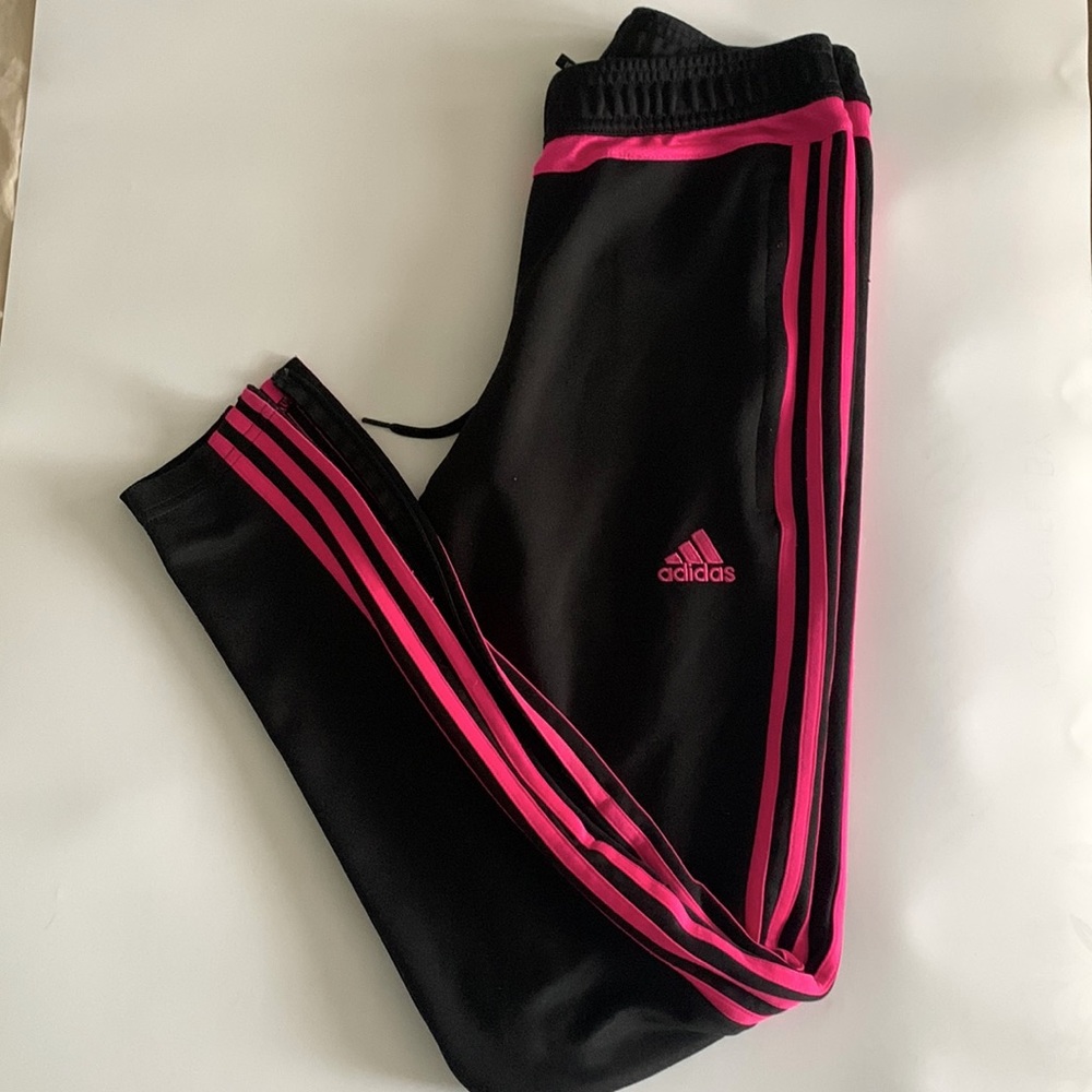 Adidas Black with Pink Track Pants size XS